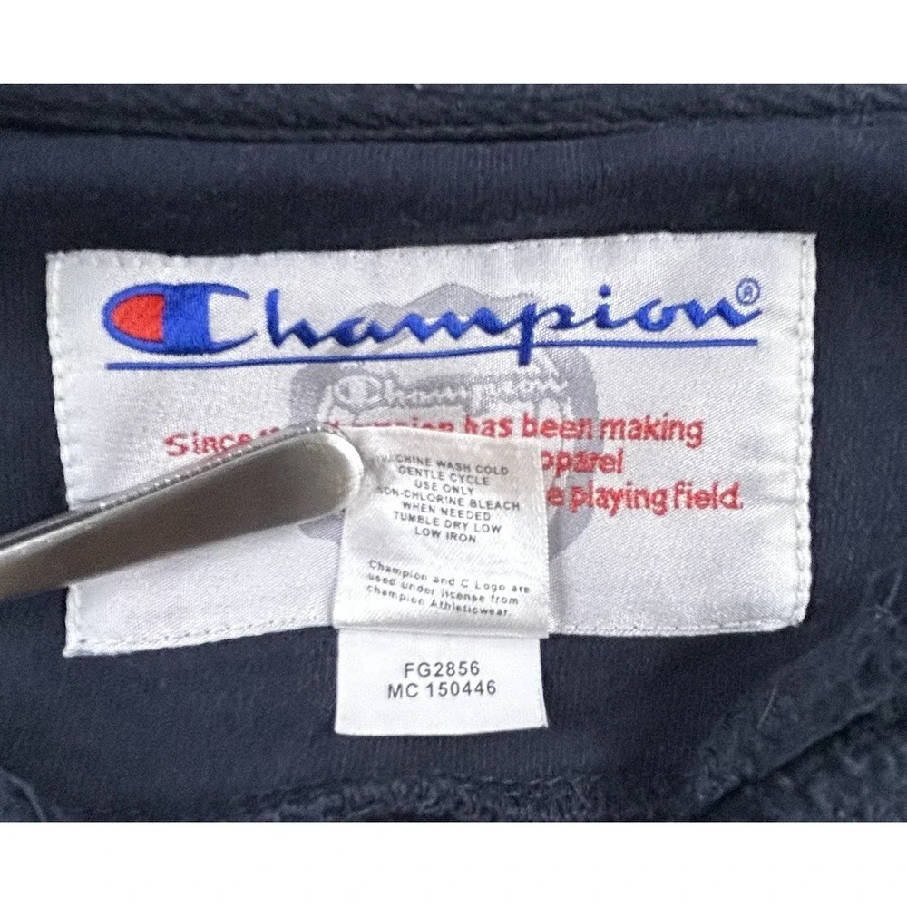 Champion Auburn Tigers Full Zip Varisity Jacket Navy Orange Mens Large Thick